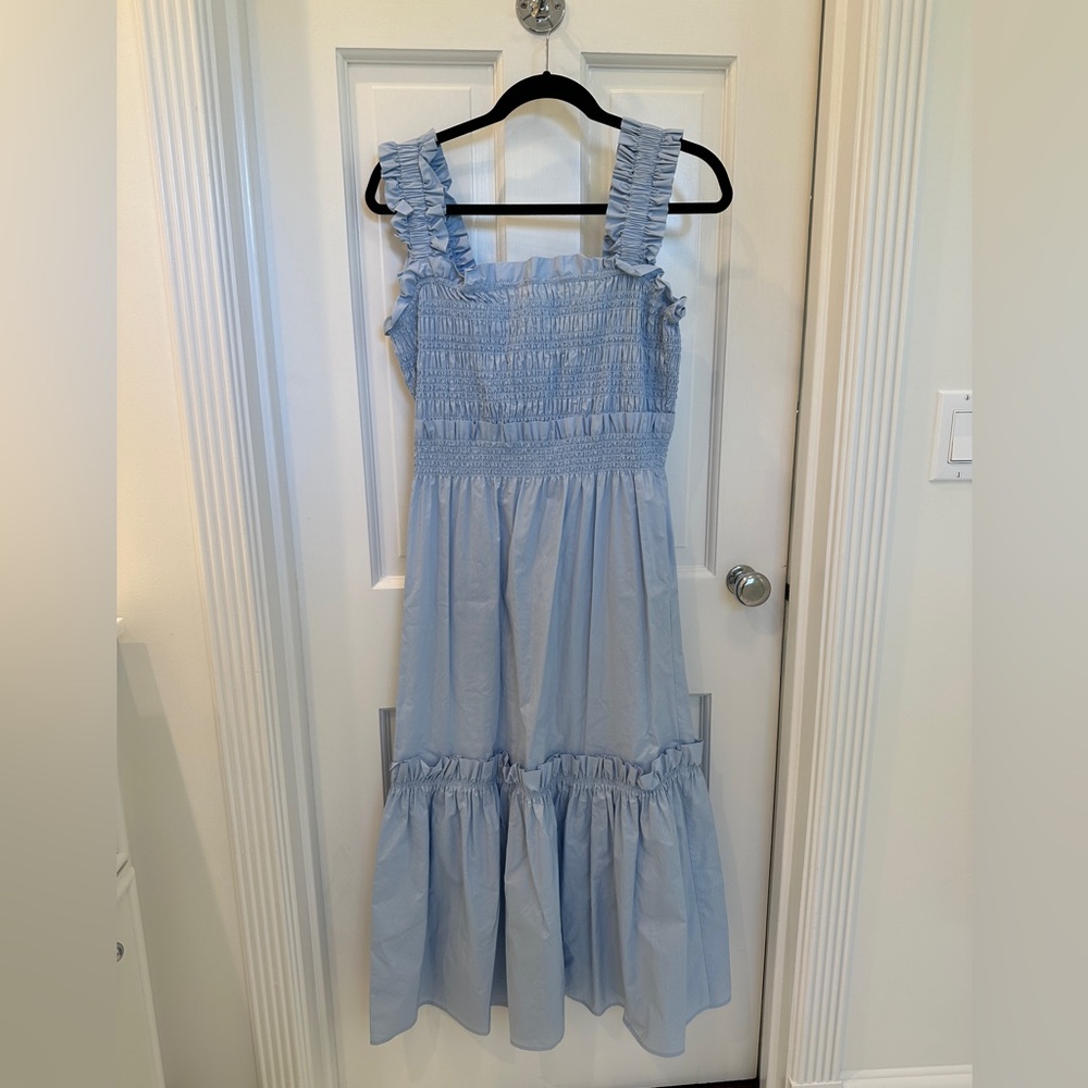 SEA New York light blue smocked dress